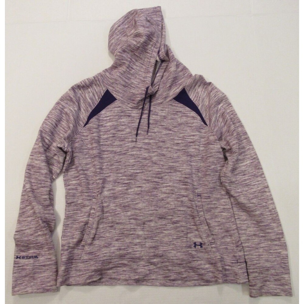 Under Armour Cold Gear Storm Purple & White Hoodie Sweatshirt Size Large